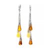 Multicolor Amber Earrings In Sterling Silver The Casablanca, image 