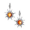 Drop Amber Earrings In Sterling Silver The Helios, image 