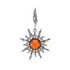 Sun Shaped Amber Pendant In Sterling Silver The Helios, image 