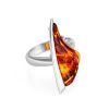 Bold Handcrafted Amber Ring In Sterling Silver The Palladio, Ring Size: Adjustable, image 
