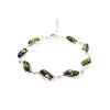 Silver Link Bracelet With Green Amber, image 