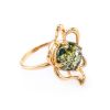 Refined Amber Ring In Gold-Plated Silver The Daisy, Ring Size: 12 / 21.5, image 