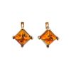 Gold-Plated Earrings With Square Amber The Athena, image 