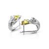 Cute And Fabulous Sterling Silver Earrings With Green Amber The Cats, image 