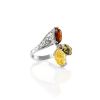 Trilogy Amber Ring In Sterling Silver The Casablanca, Ring Size: 6 / 16.5, image 