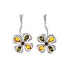 Multicolor Amber Earrings In Sterling Silver The Shamrock, image 