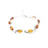 Cognac Amber Bracelet In Sterling Silver The Verbena, image 