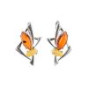 Bold Silver Earrings With Multicolor Amber The Pegasus, image 