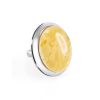 Opulent Silver Ring With Honey Amber The Glow, Ring Size: Adjustable, image 