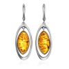 Elegant Silver Drop Earrings With Cognac Amber The Sonnet, image 