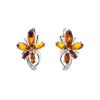 Cognac Amber Earrings In Sterling Silver The Verbena, image 