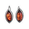 Classy Silver Earrings With Leaf Cut Amber The Amaranth, image 