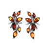Cognac Amber Earrings In Sterling Silver The Verbena, image 