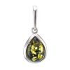 Green Amber Pendant In Sterling Silver The Fiori, image 