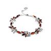 Floral Silver Bracelet With Cognac Amber The Verbena, image 