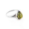 Sterling Silver Ring With Green Amber The Fiori, Ring Size: 9.5 / 19.5, image 