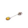 Sterling Silver Souvenir Spoon With Honey Amber, image 