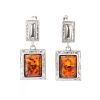 Drop Amber Earrings In Sterling Silver The Hermitage, image 