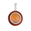 Round Honey Amber Pendant With Padauk Wood The Indonesia, image 