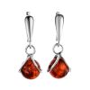 Drop Amber Earrings In Sterling Silver The Flamenco, image 