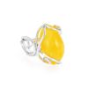 Adjustable Honey Amber Ring In Sterling Silver The Flamenco, Ring Size: Adjustable, image 