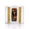 White Leather Bracelet With Green Amber The Amazon, image 