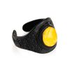 Dark Leather One Size Ring With Honey Amber The Nefertiti, Ring Size: Adjustable, image 