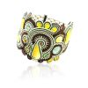 Braided Leather Cuff Bracelet With Amber And Crystals The India, image 
