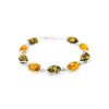 Multicolor Amber Link Bracelet In Sterling Silver The Vivaldi, image 