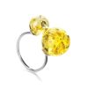 Luminous Lemon Amber Ring In Sterling Silver The Paris, Ring Size: 8 / 18, image 