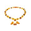 Amber Teething Necklace With Angel Shaped Pendant, image 