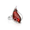 Sterling Silver Ring With Cognac Amber The Rialto, Ring Size: Adjustable, image 