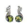 Amber Earrings In Sterling Silver With Crystals The Swan, image 