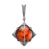 Futuristic Square Amber Pendant In Sterling Silver The Saturn, image 