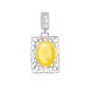 Square Amber Pendant In Sterling Silver The Venus, image 