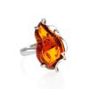 Adjustable Amber Ring In Sterling Silver The Rialto, Ring Size: Adjustable, image 