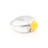 Bold Honey Amber Ring In Sterling Silver The Rondo, Ring Size: 12 / 21.5, image 