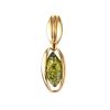 Golden Pendant With Bright Green Amber The Sophia, image 