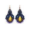 Amber And Glass Beads Braided Drop Earrings The India, image 