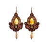Braided Dangle Earrings With Amber And Beads The India, image 