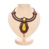 Ornate Braided Necklace With Amber And Glass Beads The india, image 