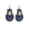 Ornate Drop Earrings With Amber And Crystals The India, image 
