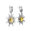 Drop Amber Earrings In Sterling Silver The Helios, image 
