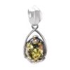Tear Drop Amber Pendant In Sterling Silver The Selena, image 