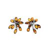 Cognac Amber Earrings In Sterling Silver The Dahlia, image 