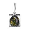 Green Amber Pendant In Sterling Silver The Saturn, image 