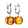 Sterling Silver Earrings With Luminous Lemon Amber The Furor, image 