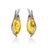 Lemon Amber Earrings In Sterling Silver The Verbena, image 