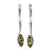 Sterling Silver Dangles With Bright Green Amber The Adagio, image 