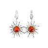 Drop Amber Earrings In Sterling Silver The Helios, image 